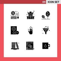 Set of 9 Modern UI Icons Symbols Signs for hand arrow remove environment hardware devices Editable Vector Design Elements