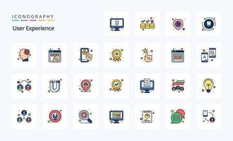 25 User Experience Line Filled Style icon pack vector