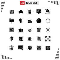 Set of 25 Modern UI Icons Symbols Signs for sports pool drink billiards display Editable Vector Design Elements