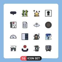 conjunto de 16 iconos de interfaz de usuario modernos signos de símbolos para desarrollar elementos de diseño de vectores creativos editables de bloqueo de seguridad de premio en la nube