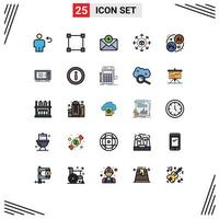 25 User Interface Filled line Flat Color Pack of modern Signs and Symbols of art branding medical shopping store eshop Editable Vector Design Elements