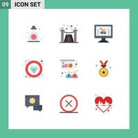 Modern Set of 9 Flat Colors and symbols such as training conference computer service premium Editable Vector Design Elements