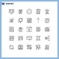 25 iconos creativos, signos y símbolos modernos de juegos, discurso, diversión, poder, elementos de diseño vectorial editables vector