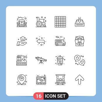 conjunto de 16 paquetes de esquemas comerciales para construir rejilla de proyecto gabinete vacío elementos de diseño vectorial editables vector