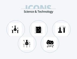 paquete de iconos de glifos de ciencia y tecnología 5 diseño de iconos. . . copia de seguridad en línea. laboratorio. industria química vector