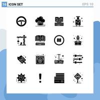 16 Creative Icons Modern Signs and Symbols of architecture summer key suitcase holiday Editable Vector Design Elements