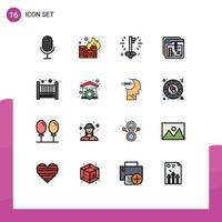 16 Creative Icons Modern Signs and Symbols of bad file key education creative Editable Creative Vector Design Elements