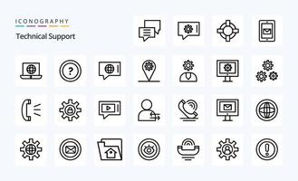 25 Technical Support Line icon pack vector