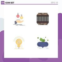 Set of 4 Modern UI Icons Symbols Signs for coins bulb payment imprisoned light Editable Vector Design Elements