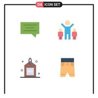 User Interface Pack of 4 Basic Flat Icons of bubble search company engine beach Editable Vector Design Elements