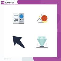 Pack of 4 creative Flat Icons of passport arrow travel success up Editable Vector Design Elements