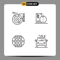 4 Creative Icons Modern Signs and Symbols of data healthy planetary diet global Editable Vector Design Elements