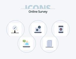 Online Survey Flat Icon Pack 5 Icon Design. . business. find. love. setting vector