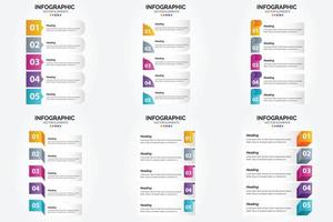 ilustración vectorial infografía conjunto de diseño plano para folleto publicitario y revista vector