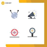 4 Thematic Vector Flat Icons and Editable Symbols of ball of wool biology analysis sound education lab report Editable Vector Design Elements