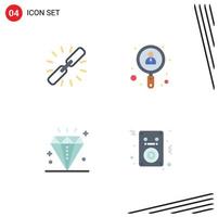 Pictogram Set of 4 Simple Flat Icons of link celebration hyperlink search event Editable Vector Design Elements