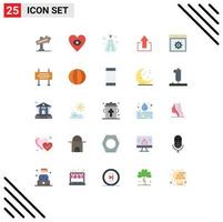 Universal Icon Symbols Group of 25 Modern Flat Colors of gear web month upload arrows Editable Vector Design Elements