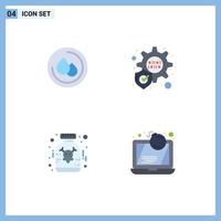 Modern Set of 4 Flat Icons Pictograph of medical bomb protection poison crime Editable Vector Design Elements