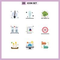 9 Thematic Vector Flat Colors and Editable Symbols of design rgb nature format shop Editable Vector Design Elements