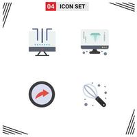 Modern Set of 4 Flat Icons and symbols such as connections export optimization diamond share Editable Vector Design Elements