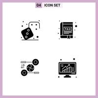 4 Creative Icons Modern Signs and Symbols of competition puzzle play book idea Editable Vector Design Elements