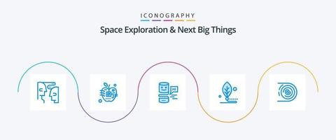 Space Exploration And Next Big Things Blue 5 Icon Pack Including life. digital. electronic. biology. big think vector