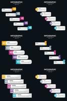 Vector 6 Infographics Pack Presentation slide template 5 Steps cycle diagrams and timelines