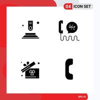 Group of 4 Modern Solid Glyphs Set for press gift start communication ireland Editable Vector Design Elements