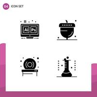 Set of Vector Solid Glyphs on Grid for adobe season tool autumn drive Editable Vector Design Elements