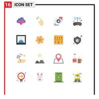 Set of 16 Commercial Flat Colors pack for wireless wifi touch router technology Editable Pack of Creative Vector Design Elements