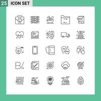 Set of 25 Modern UI Icons Symbols Signs for online building medical sync backup Editable Vector Design Elements