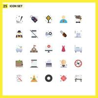 25 iconos creativos, signos y símbolos modernos del usuario del interruptor, aeropuerto, nueva parada de taxis, elementos de diseño vectorial editables vector