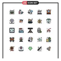 25 Creative Icons Modern Signs and Symbols of watch table dollar clock test Editable Vector Design Elements