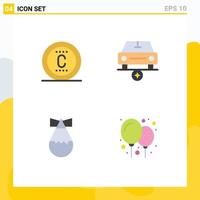 Modern Set of 4 Flat Icons Pictograph of copyright military trademark star balloon Editable Vector Design Elements