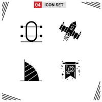 Modern Set of Solid Glyphs and symbols such as crew alien rowing spaceship dubai Editable Vector Design Elements