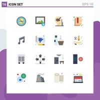 Universal Icon Symbols Group of 16 Modern Flat Colors of color paper mind page solution Editable Pack of Creative Vector Design Elements