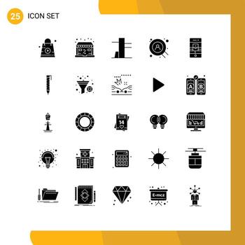 25 User Interface Solid Glyph Pack of modern Signs and Symbols of pen video tools and utensils smartphone call Editable Vector Design Elements