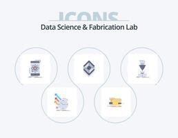 paquete de iconos planos de laboratorio de fabricación y ciencia de datos 5 diseño de iconos. capas. arreglar. tecnología ciencia. móvil vector