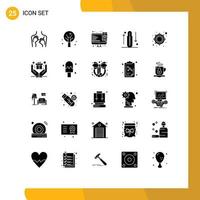 Pictogram Set of 25 Simple Solid Glyphs of instrument health design fitness disease Editable Vector Design Elements