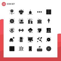 25 Universal Solid Glyphs Set for Web and Mobile Applications interior decor christmas closet massege Editable Vector Design Elements