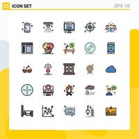 Set of 25 Modern UI Icons Symbols Signs for team scope article reticle crosshair Editable Vector Design Elements