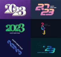 Big Set of 2023 Happy New Year logo text design 2023 number design template vector