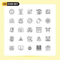 25 iconos creativos signos y símbolos modernos de tecnología progreso mecánico seo pierna elementos de diseño vectorial editables vector