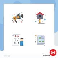 4 User Interface Flat Icon Pack of modern Signs and Symbols of ads development speaker spring programming Editable Vector Design Elements