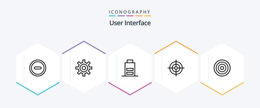 paquete de iconos de 25 líneas de la interfaz de usuario, incluido el usuario. interfaz. interfaz. básico. interfaz vector