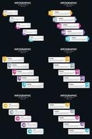 Vector 6 Infographics Pack Presentation slide template 5 Steps cycle diagrams and timelines