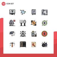paquete de iconos de vectores de stock de 16 signos y símbolos de línea para exploración jardín libro parque mapa elementos de diseño de vectores creativos editables
