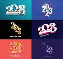 Big Collection of 2023 Happy New Year symbols Cover of business diary for 2023 with wishes vector