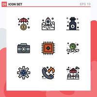 9 Creative Icons Modern Signs and Symbols of carpet picture spaceship image spa Editable Vector Design Elements