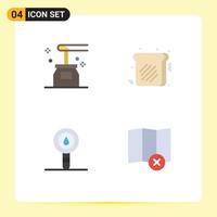 Pack of 4 Modern Flat Icons Signs and Symbols for Web Print Media such as beauty biology spa sweet chemistry Editable Vector Design Elements